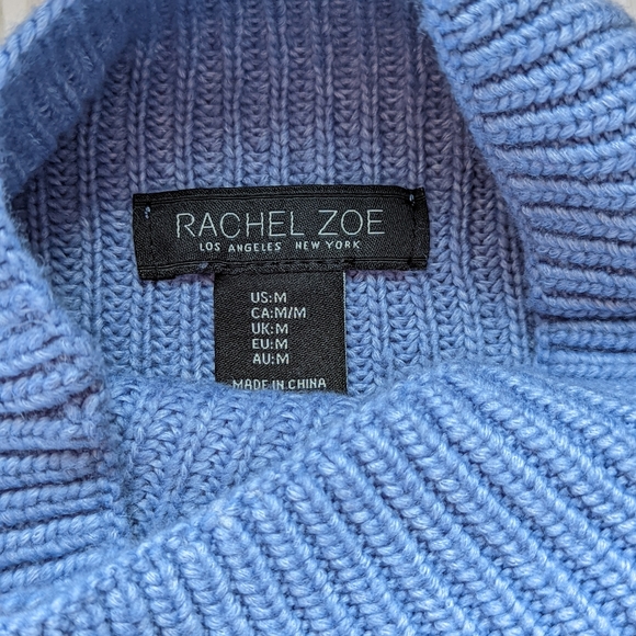 Rachel Zoe Mock Neck Knit Oversized Sweater in Blue Size M - Picture 5 of 7